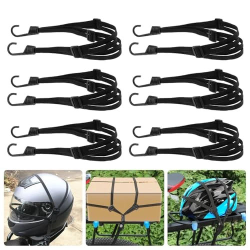 Offre limitée : Romon Tendeurs Elastique avec Crochets, 6 Pièces Étendeur Sangle Bagage Réglables, Sangle Élastique avec 12 Boucles Coulissantes pour Moto Fixation de Casque Bagages Sac en Bandoulière de 18.19 € à 18.19 € (0.00% de remise)
