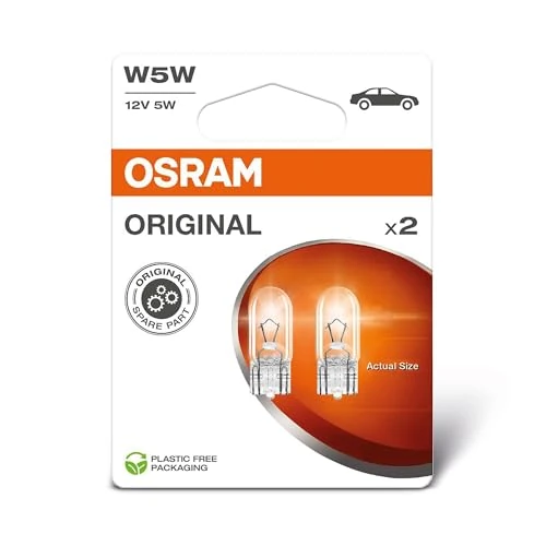 Tijdelijke aanbieding: OSRAM ORIGINAL LINE 12V, W5W, signaallamp, glazen wigbasis, dubbele blister (2 lampen) van 2.99 € naar 1.97 € (34% korting)