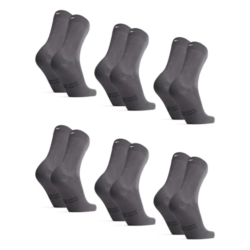 Offerta a tempo: DANISH ENDURANCE Calzini Uomo Fibra di Bambù, Calze Anti-Sudore Traspiranti, Morbide e Classiche, Calze da Lavoro e Uso Quotidiano, 6 Paia, Grigio, 39-42 - 42% da 37.95 € a 21.95 €