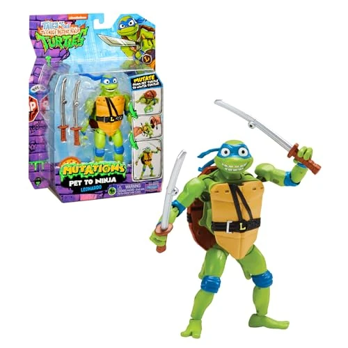 Playmates Tortues Ninja, 1 Figurine Deluxe 15 cm, Transformable, Modèle Leonardo, pour Les Enfants dès 4 Ans, TU8382
