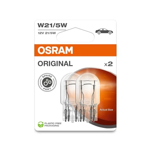 OSRAM ORIGINAL LINE, W21/5W, signal lamps with Glass wedge base, double blister (2 lamps)