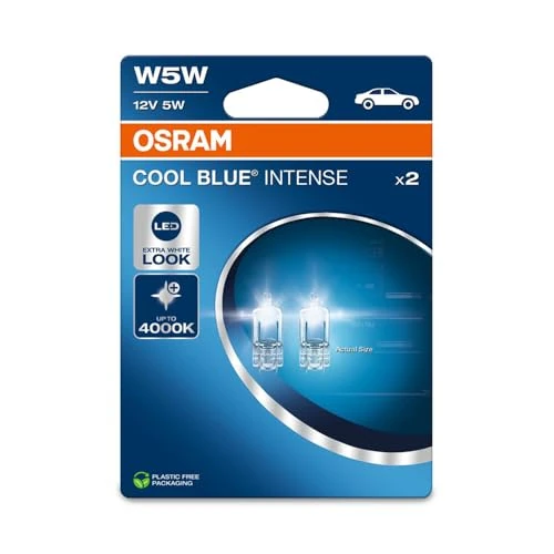 OSRAM COOL BLUE® INTENSE W5W, up to 4,000K, halogen signal lamp, double blister (2 lamps)