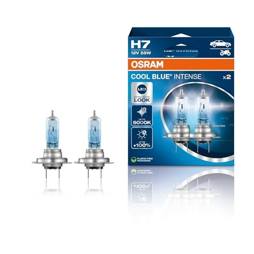 Limited offer: OSRAM COOL BLUE® INTENSE HB3, +100% more brightness, up to 5,000K, halogen headlight lamp, LED look, Hanging folding box (2 lamps) from 26.95 EUR to 26.95 EUR (save 0%)