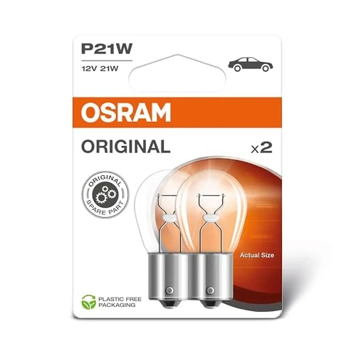 Offerta a tempo: OSRAM ORIGINAL LINE 12V, P21W, signal lamp, Metal Base, Double Blister, (2 lamps) - 0.00% da 7.99 € a 7.99 €