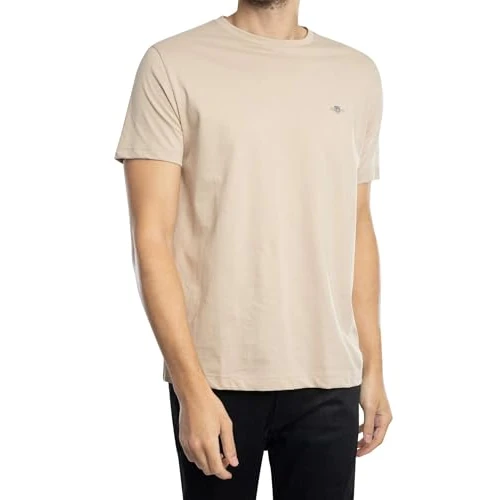 GANT Reg Shield SS T-Shirt Polo, Beige, S Hommes