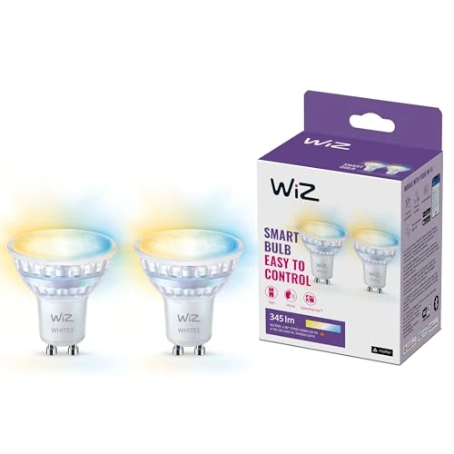 Offerta a tempo: WiZ Faretto Smart WiFi, Luce Bianca da Calda a Fredda, Vetro, attacco GU10, equivalente a 50W, Tecnologia SpaceSense, Controllo Vocale (Alexa, Apple HomeKit, Google Home), confezione da 2 - 0.00% da 21.99 € a 21.99 €