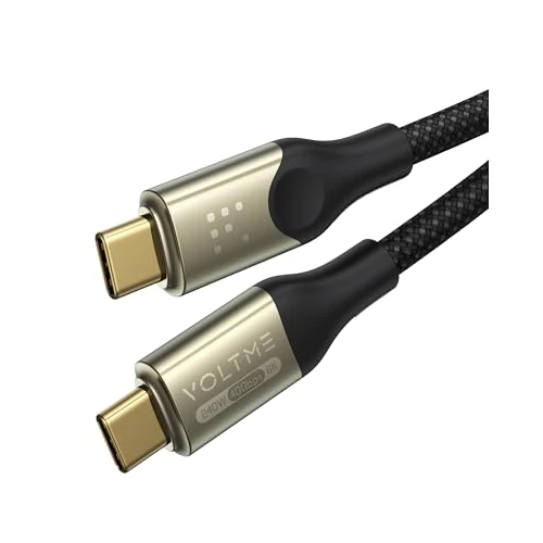 Tijdelijke aanbieding: VOLTME USB4.0 240 W kabel, PD3.1 gecertificeerd, USB C snellaadkabel, gegevensoverdracht 40 Gbps, 8K @ 60Hz video-overdracht met Thunderbolt 1,2 m compatibel met iphone, Samsung, monitor, dock, zwart van 16.99 € naar 16.99 € (0.00% 
