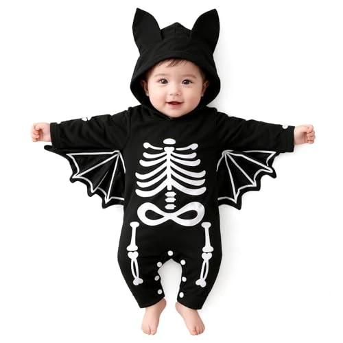 Limitiertes Angebot: FUTERLY Halloween Kostüm Baby, Fledermaus Kostüm Baby, Halloween Strampler Neugeborene, My First Halloweens Outfit Babies Halloweens Kostüms, Babies Fledermaus Kostüms 9-12 Monate von 19.99 EUR auf 12.99 EUR (Spare 35%)