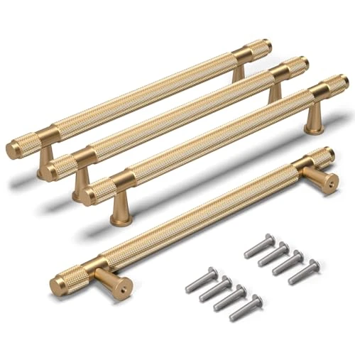 Oferta ograniczona: 4 szt. 218 mm złote anodowane radełkowane uchwyty do szafek, 160 mm otwory gałki do szafek, szafki, uchwyty do szuflad, 4 szt z 72.75 EUR na 72.75 EUR (znizka 0%)