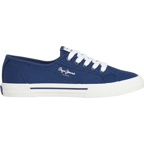 Limited-time offer: Pepe Jeans London Brady Basic W Women’s Regular Fit Leather Sneakers, Blue Wash from 32.99 £ to 32.99 £ (save 0.00%)