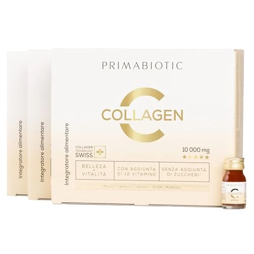Offerta a tempo: Collagene da Bere - Primabiotic Collagen 10000 mg | 90 Flaconcini da 30 ml (2700 ml) | Integratore Liquido di Alta Qualità per la Bellezza | 95% di Assorbimento | Pelle, Capelli, Articolazioni - 0.00% da 209.70 € a 209.70 €