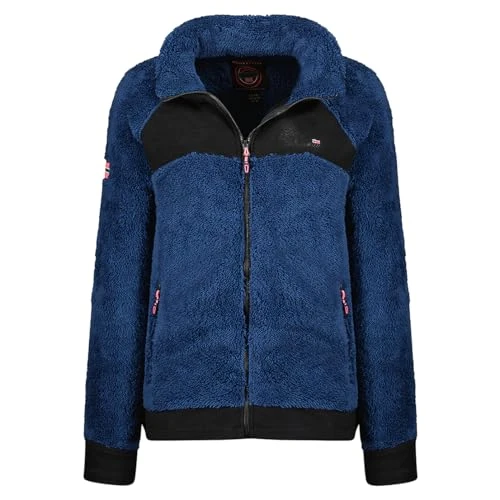 Geographical Norway Tandora Lady Warme fleece voor dames, warm, ritssluiting, jas, herfst, winter, lente, warm, lange mouwen, trui, bont, zacht, comfortabel, outdoor (blauw M), Blauw, M