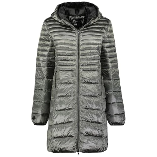 Geographical Norway Bodet Lady Windjack voor dames, outdoor, waterafstotende jas, lange mouwen, dames, regenjas, wandelen, seizoen, lente, zomer, herfst, winter (donkergrijs, L), Donkergrijs, L