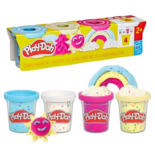 Offre limitée : Play-Doh, Pack de 4 Pots de pâte à Modeler confettis, Activité Manuelle et Créations Multicolore, Pour Filles et Garçons à Partir de 2 Ans de 9.07 EUR à 9.07 EUR (remise 0%)