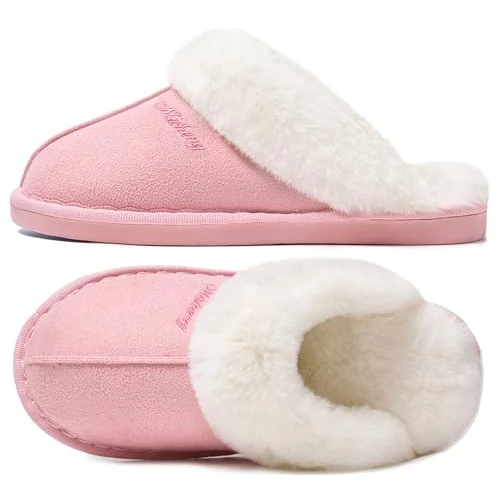 Sloffen Dames Winter Warme Winter Met Traagschuim Pluche Huisschoenen Antislip Comfortabele Slippers Horizon Roze 36.5-38