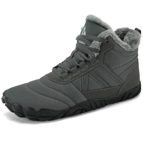 Offre limitee: Mishansha Bottes Hiver Homme Bottine Neige Femme Boots Fourrées Bottine Hiver Boots Chaussures de Randonnée Chaud Barefoot Shoes Neige Chaussures Hiver Gris EU Gr.45 de 29.99 EUR a 18.99 EUR (economie 37%)