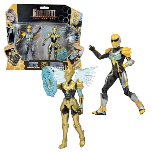 GORMITI THE NEW ERA - Set Scion Skye E Gormita Windel Del Clan Dell'Aria, Action Figure 15 Cm Colore Giallo, Eroi Articolati E Dettagliati, Per Bambini A Partire Dai 3 Anni