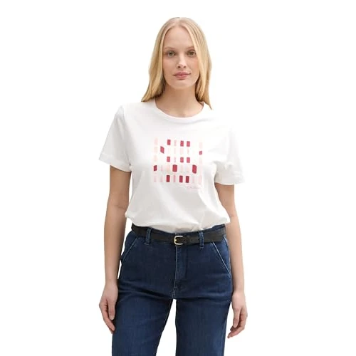 Offerta a tempo: Tom Tailor Maglietta da Donna, 10332 - Bianco, XL - 40% da 13.06 € a 7.85 €