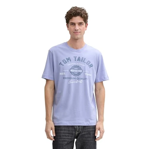 Offerta a tempo: TOM TAILOR 1037735 T-Shirt, 36549-Cold Purple, L Uomo - 0.00% da 11.99 € a 11.99 €