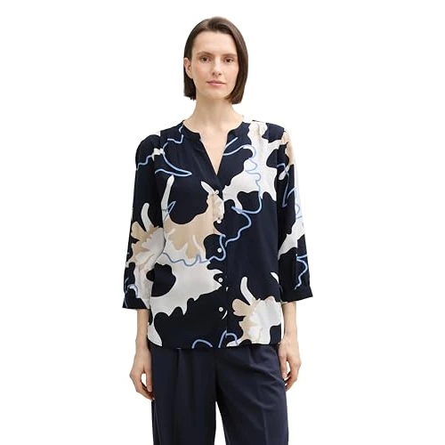 Limited-time offer: TOM TAILOR Women's 1045237 Blouse, 37124-Big Floral Shapes Design, 14 from 36.20 £ to 27.32 £ (save 24.53%)