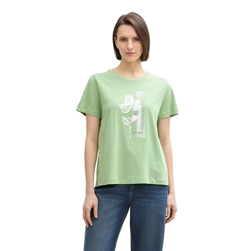 Offerta a tempo: TOM TAILOR 1045534 T-Shirt, 37116-True Green — 30% da 15,29 € a 10,72 €