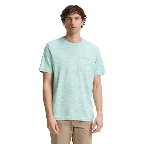 Offerta a tempo: TOM TAILOR Maglietta da Uomo, 37304 - Bottle Green White Injected, M - 54% da 12.71 € a 5.90 €