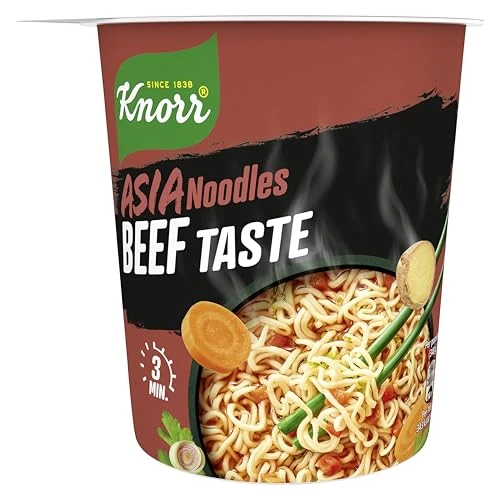 Offerta a tempo: Knorr Noodles Beef Taste, Noodles Istantanei, Beef Taste, Pronti in 3 Minuti, Spezie Selezionate - 63 gr - 23% da 1.29 € a 0.99 €