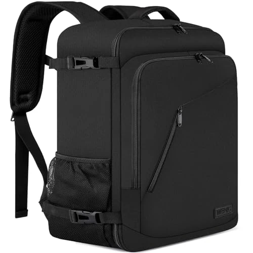 Oferta limitada: Mochila Viaje Cabina Avion 55 x 40 x 20 Equipaje de Mano Bolsa de Viaje Hombre Mujer Maletas de Viaje Cabina Mochila Portatil 17.3 Pulgadas con Puerto USB para Trabajo,Escuelas 44L Negro de 29.19 EUR a 26.34 EUR (ahorro 10%)