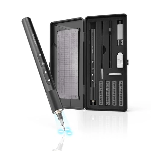 Tijdelijke aanbieding: Mini-elektrische schroevendraaiersets, 47-in-1 precisie-elektrische schroevendraaier, power schroevendraaiersets met 40 bits, kleine elektrische schroevendraaier, draadloos, voor camera, laptop, zwart van 17.99 EUR naar 17.99 EUR (korting 0%)