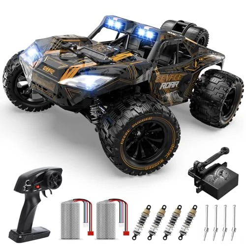 Offre limitee: DEERC 1:14 Voiture RC Rapide Tout Terrain, Camion RC Haute Vitesse 40 km/h avec Phare LED pour garçons, Voiture télécommandée Tout-Terrain 2,4 GHz 4x4, Jouet Monster Truck, 2 Batteries de 119.99 EUR a 71.97 EUR (economie 40%)