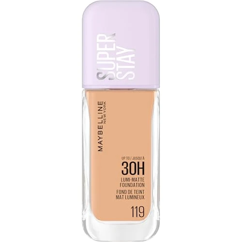 Offerta a tempo: Maybelline New York Fondotinta a Lunga Tenuta, Per Tutti i Tipi di Pelle, Finish Matte Luminoso, Copertura Medio-Alta, Fino a 30H di Tenuta, Con Amminoacidi, Superstay Lumi-Matte, Tonalità: 119 - 40% da 17.50 € a 10.44 €