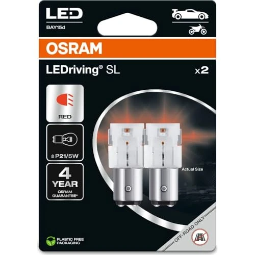 Offerta a tempo: OSRAM LEDriving SL, P21/5W, Rossa, Double Blister (2 lamps), LED Retrofit, offroad use only - 0.00% da 21.50 € a 21.50 €