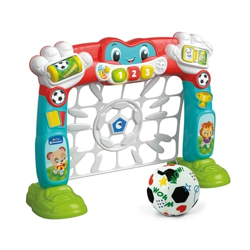Offerta a tempo: Clementoni Baby Tira e Segna Goleador, Rete da Calcio Elettronica con Luci e Suoni Bambini 18+ Mesi, Impara Numeri, Colori e Inglese, Sviluppa Motricità, Palla Inclusa, Lingua Italiana, 17954 - 10% da 27.78 € a 24.90 €