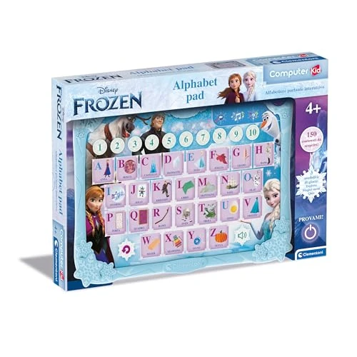Offerta a tempo: Clementoni - Computer Kid, Disney Frozen Alphabet Pad, Alfabetiere Interattivo, Gioco Educativo 4+ Anni, con attività Elettroniche per Scoprire Lettere, Parole e Numeri, Lingua Italiana, 16480 - 43% da 29.90 € a 16.94 €