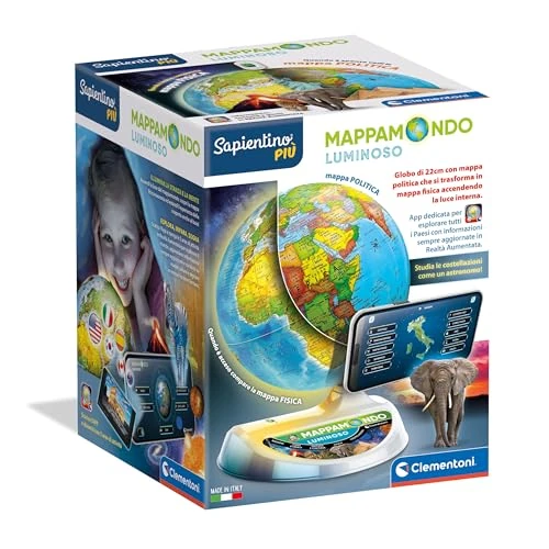 Offre limitée : Clementoni Sapientino Exploramondo Luminoso Globe Interactif Parlant, Globe Enfants, Jeu Éducatif 7 Ans, Électronique, App Réalité Virtuelle, Italien, Made in Italy, 16468 de 38.16 EUR à 38.16 EUR (remise 0%)