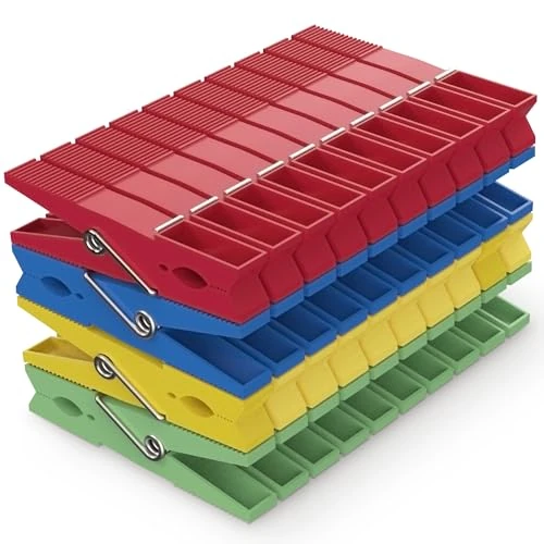Offerta a tempo: PORTENTUM Mollette in Plastica Riciclata, Confezione da 40, Multicolore - Mollette per Bucato Resistenti all'Esterno, Multiuso e Non Lasciano Segni, Dimensioni 7,5 x 1 x 2 cm - 6% da 8.99 € a 8.45 €