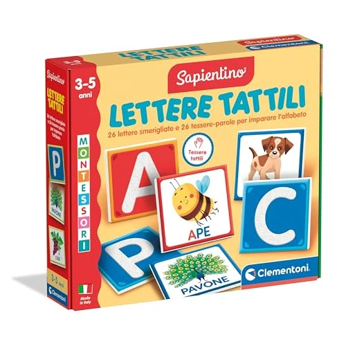 Offerta a tempo: Clementoni Sapientino Montessori - Lettere Tattili, Gioco Educativo per Bambini 3-5 Anni con Flashcards per Imparare Alfabeto e Parole, Made in Italy, Lingua Italiana, 16855 - 0.00% da 11.40 € a 11.40 €