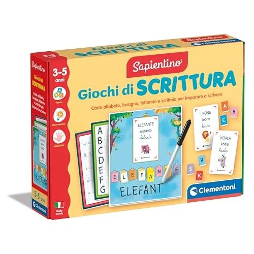 Offerta a tempo: Clementoni Sapientino Montessori - Giochi di Scrittura, Gioco Educativo Bambini 3-5 Anni, Lavagnette Riscrivibili e Flashcards per Imparare a Scrivere, Made in Italy, Lingua Italiana, 16874 - 20% da 14.90 € a 11.99 €