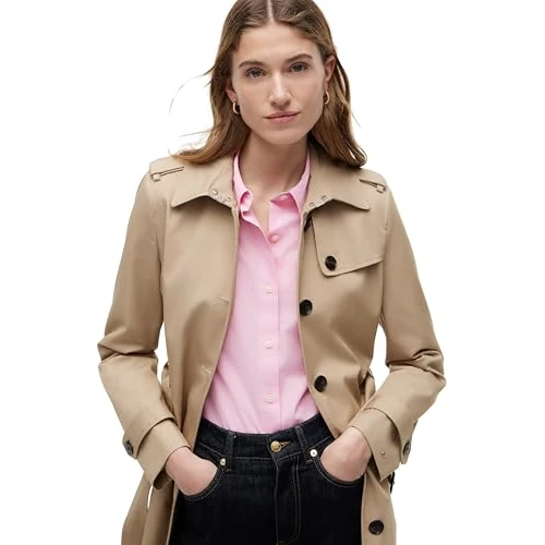 Tommy Hilfiger Cazadora Mujer Heritage Single Breasted Trench Cazadora de Entretiempo, Beige (Nos Beige), S