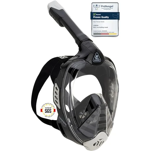 Offerta a tempo: CRESSI Bali Full Face Mask Black/Grey S/M-Maschera Snorkeling Integrale Unisex — 18% da 49,99 € a 40,99 €