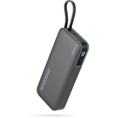 CUKTECH Zewnętrzna bateria 45 W 20000 mAh Power Bank, zewnętrzna bateria szybkiego ładowania z wbudowanym kablem USB C, przenośna bateria do iPhone'a 16/15/14/13, Samsung, Xiaomi, iPad, MacBook