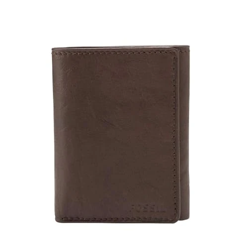 Fossil Men's Ingram Brown Leather Trifold Wallet, ML3289200
