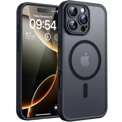 Oferta limitowana: TOCOL Etui do iPhone'a 16 Pro, Kompatybilne z MagSafe, Wbudowany Pierścień Magnetyczny, Zintegrowana Ochrona Aparatu, Odporne na Uderzenia, Matowe Magnetyczne Etui, Czarny z 40.84 zł na 38.80 zł (oszczędź 5%)
