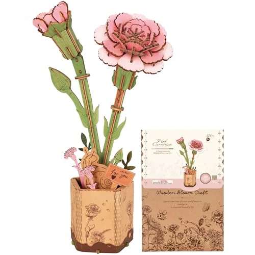 Oferta limitada: Robotime Flor Puzzles 3D Madera, Maquetas para Construir Adultos, Maqueta Madera, Regalos para Mujeres en el Día de San Valentín & Cumpleaños (Clavel Rosa) de 13.95 EUR a 9.90 EUR (ahorro 29%)