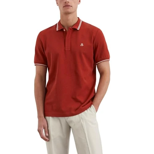 Limited-time offer: Marc OߴPolo Men's Regular Fit Organic Cotton Short Sleeve Polo Shirt, Red (Tall Poppy), S from 37.67 £ to 37.67 £ (save 0.00%)