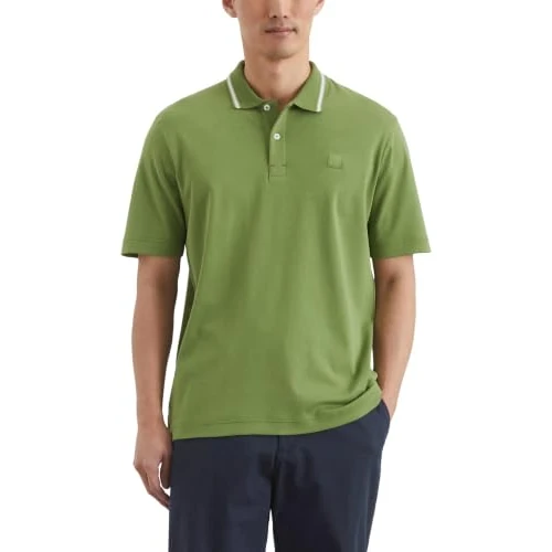 Oferta limitada: Marc OߴPolo Polo de manga corta de algodón orgánico Hombre Regular Fit, Verde (Spring Fern), L de 28.53 € a 14.98 € (ahorro 47%)