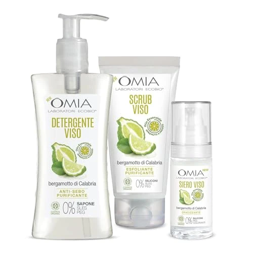 Offerta a tempo: Omia - Kit Routine Viso con Detergente, Siero e Scrub — 40% da 25,99 € a 15,59 €