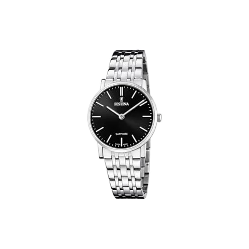 Offre limitée : Festina Swiss Made Montre Femme Analogique Acier Inoxydable 316L Argenté - Mouvement Quartz - Verre Saphir Haute Résistance - Étanche 5 ATM F20047/4 Classic Steel de 78.41 € à 78.41 € (0.00% de remise)
