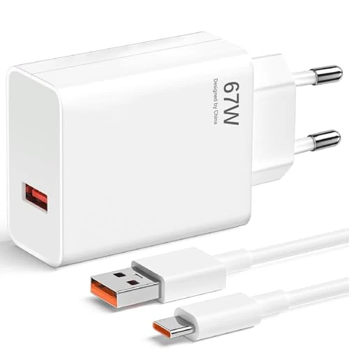 Offerta a tempo: 67W Caricatore Rapido Adattatore USB per Xiaomi,Caricatore Caricatore Turbo con Cavo — 20% da 17,85 € a 14,22 €