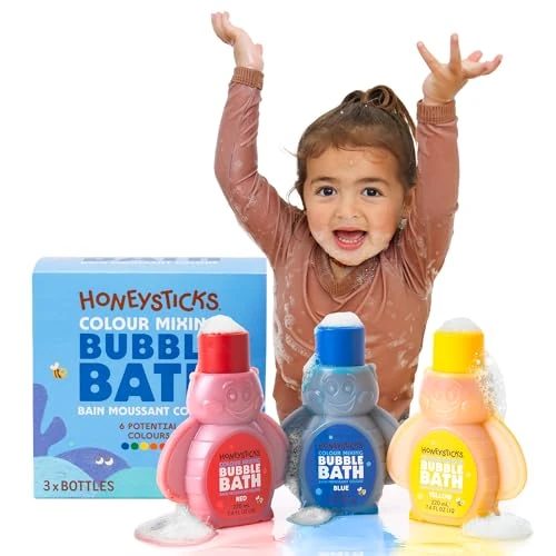 Offerta a tempo: Honeysticks Bagnoschiuma Bambini (3 Pz) - Blu, Rosso, Giallo - 36% da 35.95 € a 23.00 €